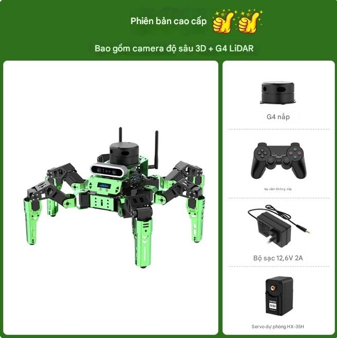 Robot Huaner ROS, một con nhện sinh học có thể lập trình sáu chân, có radar JetHexa lập bản đồ SLAM, định vị và nhận dạng hình ảnh.