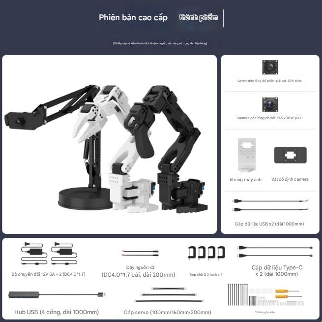 Cánh tay robot sáu trục nguồn mở LeRobot SO-ARM101 với bộ công cụ ôm mặt thông minh được dập nổi