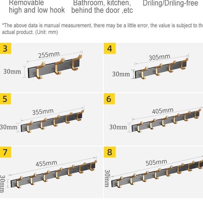 Móc treo đồ ĐAIVIETBIG gắn tường nhiều cách dùng tiện lợi cho nhà bếp/ nhà tắm/ nhà vệ sinh