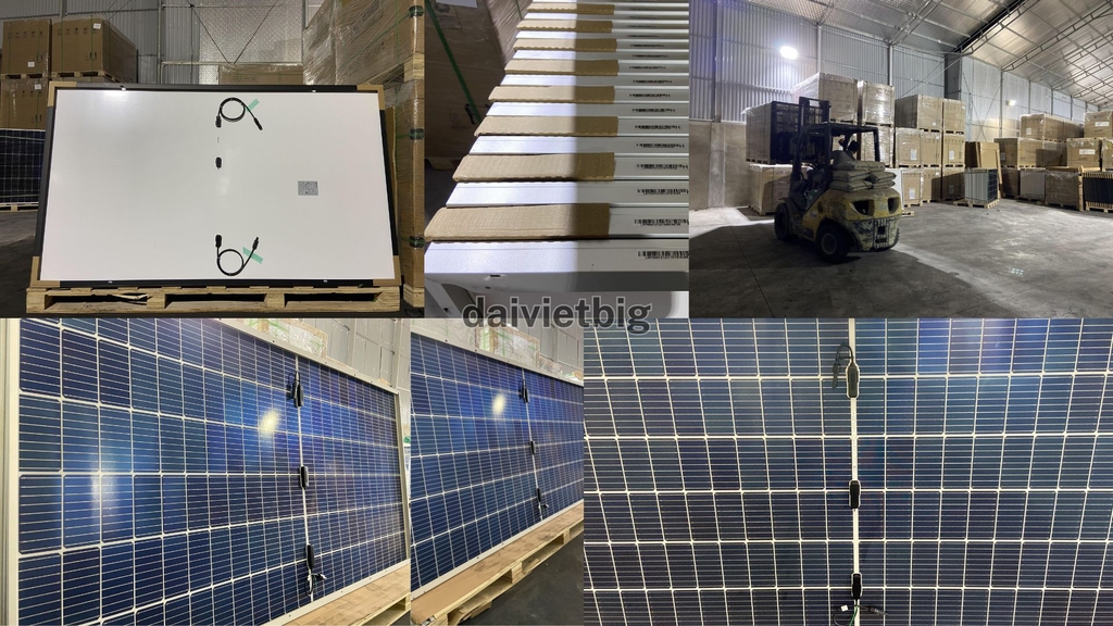 Tấm Pin mặt trời AE 700w LOẠI A 2 mặt kính HIỆU SUẤT CAO 2025