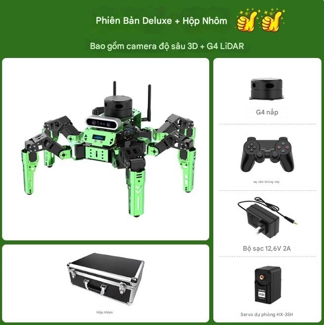 Robot Huaner ROS, một con nhện sinh học có thể lập trình sáu chân, có radar JetHexa lập bản đồ SLAM, định vị và nhận dạng hình ảnh.