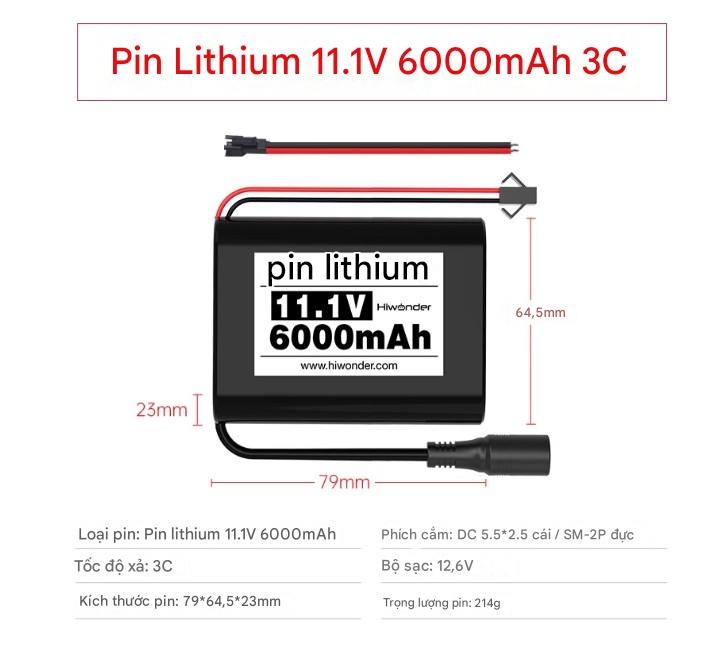 Pin lithium 11,1V, tốc độ cao 10C, 2000/2500/3500/6000mAh, chuyên dụng cho máy bay mô hình và rô bốt.