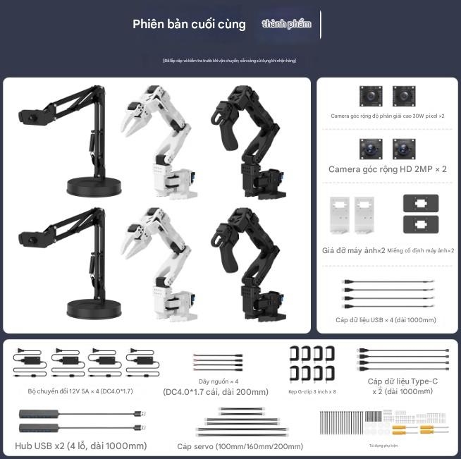 Cánh tay robot sáu trục nguồn mở LeRobot SO-ARM101 với bộ công cụ ôm mặt thông minh được dập nổi