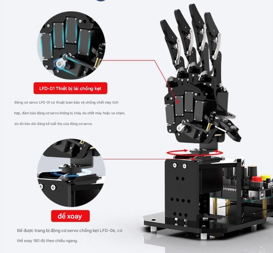 Bàn tay robot sinh học uHand UNO tương thích với Arduino, điều khiển cảm biến chuyển động, robot lập trình nguồn mở AI