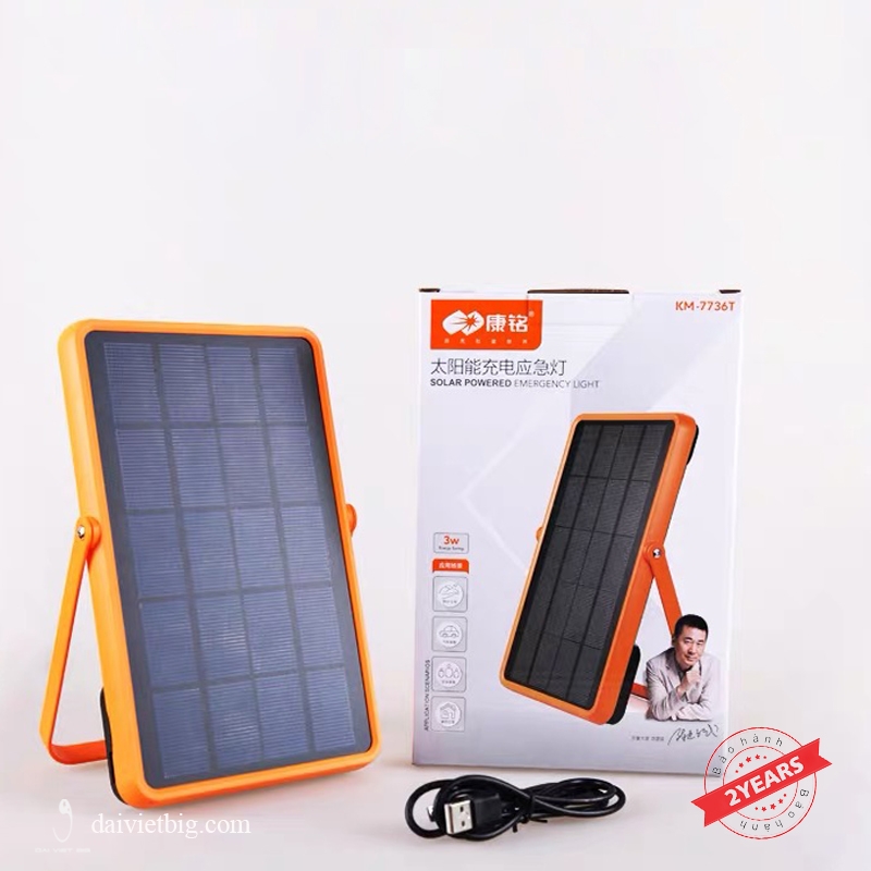 Đèn LED Tích Điện Năng Lượng Mặt Trời 2 trong 1 CNCOMA KM-7736T-Y319- Hàng Chính Hãng - Bảo hành 2 năm