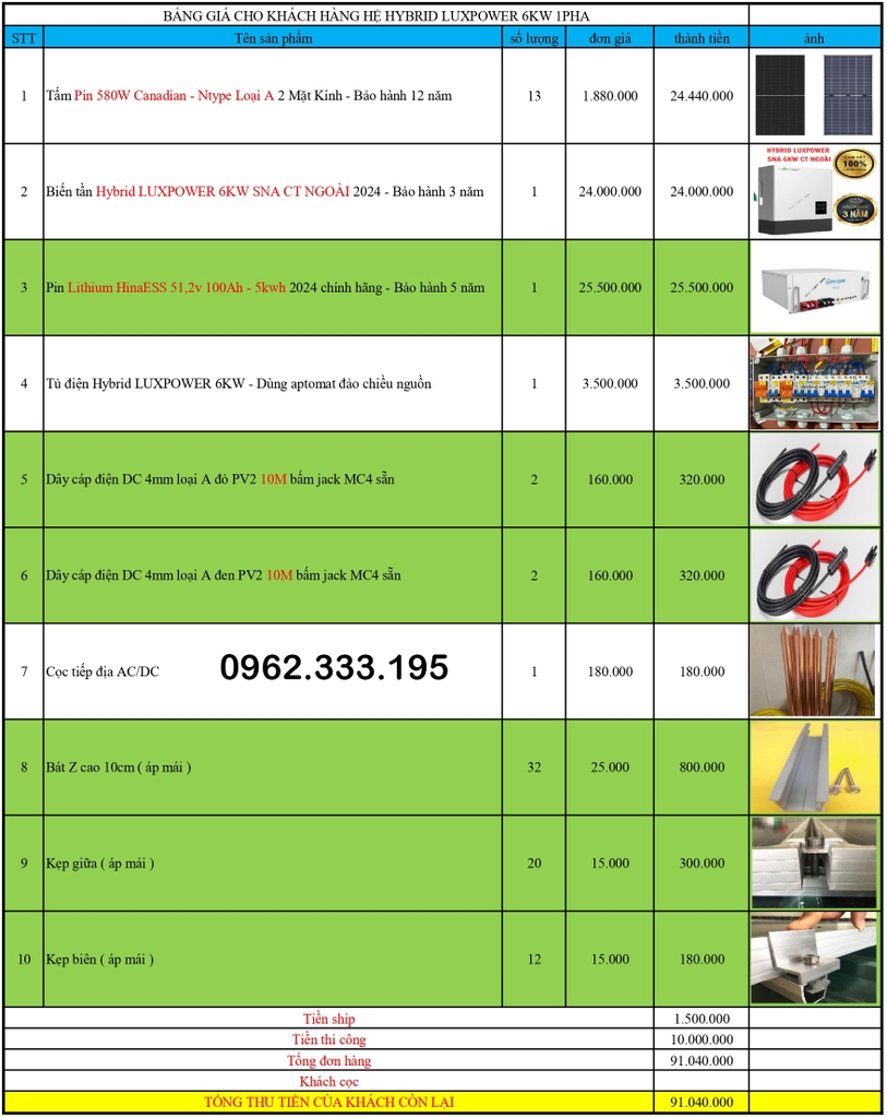 Báo giá NLMT hybrid luxpower GEN 10kw 22.11.2024