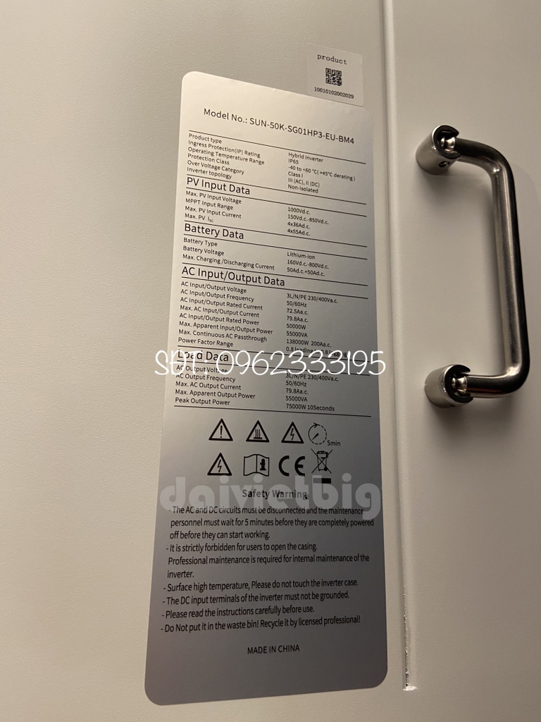 Inverter Hybrid Áp Cao Deye 50Kw 3Pha Sun-50K-SG01HP3-EU-BM4