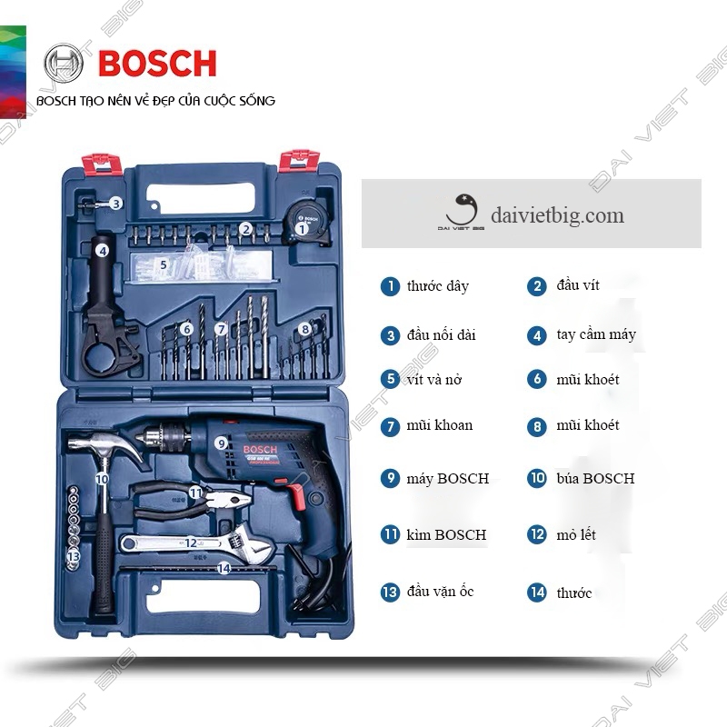 Máy khoan động lực GSB 600 (Bộ 100 món) 2025