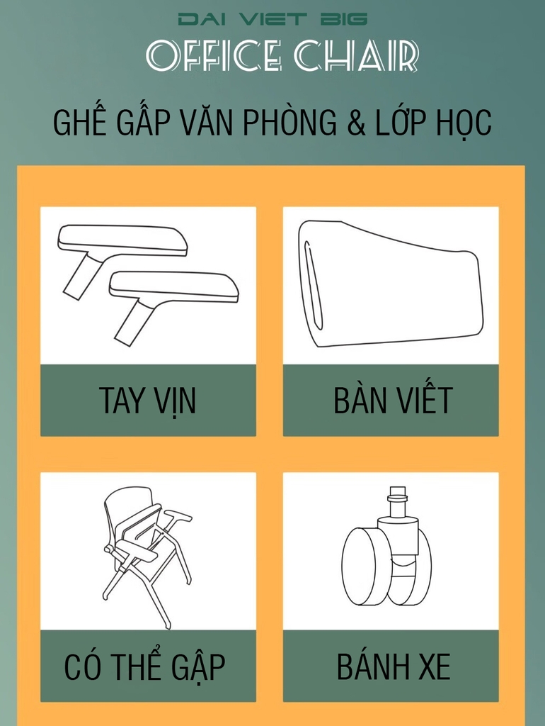 Ghế gập gấp văn phòng & lớp học