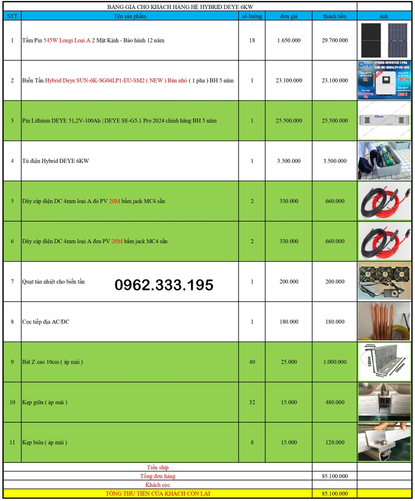 Biến tần hybrid DEYE hybrid 3kw 1 pha