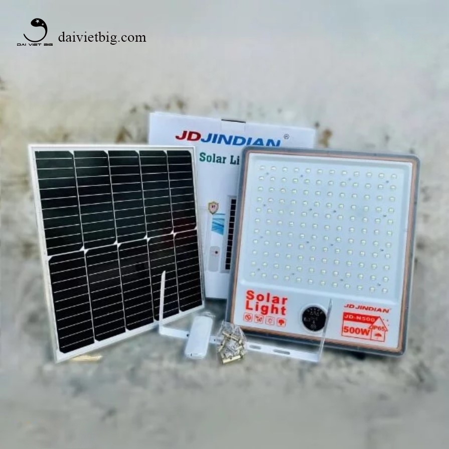 Đèn pha led cảm biến chuyển động năng lượng mặt trời JD-N500, công suất 500w - chống trộm hiệu quả