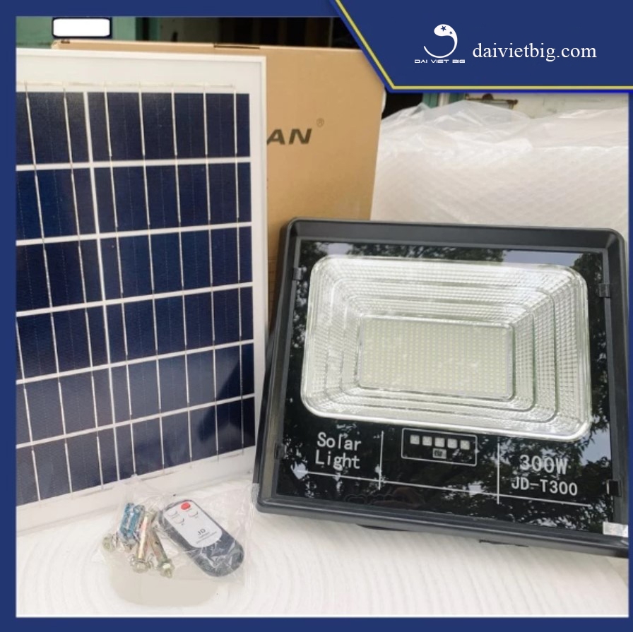 Đèn năng lượng mặt trời 300w JD-T300 JINDIAN - Khung Nhựa ABS - BH 1 năm
