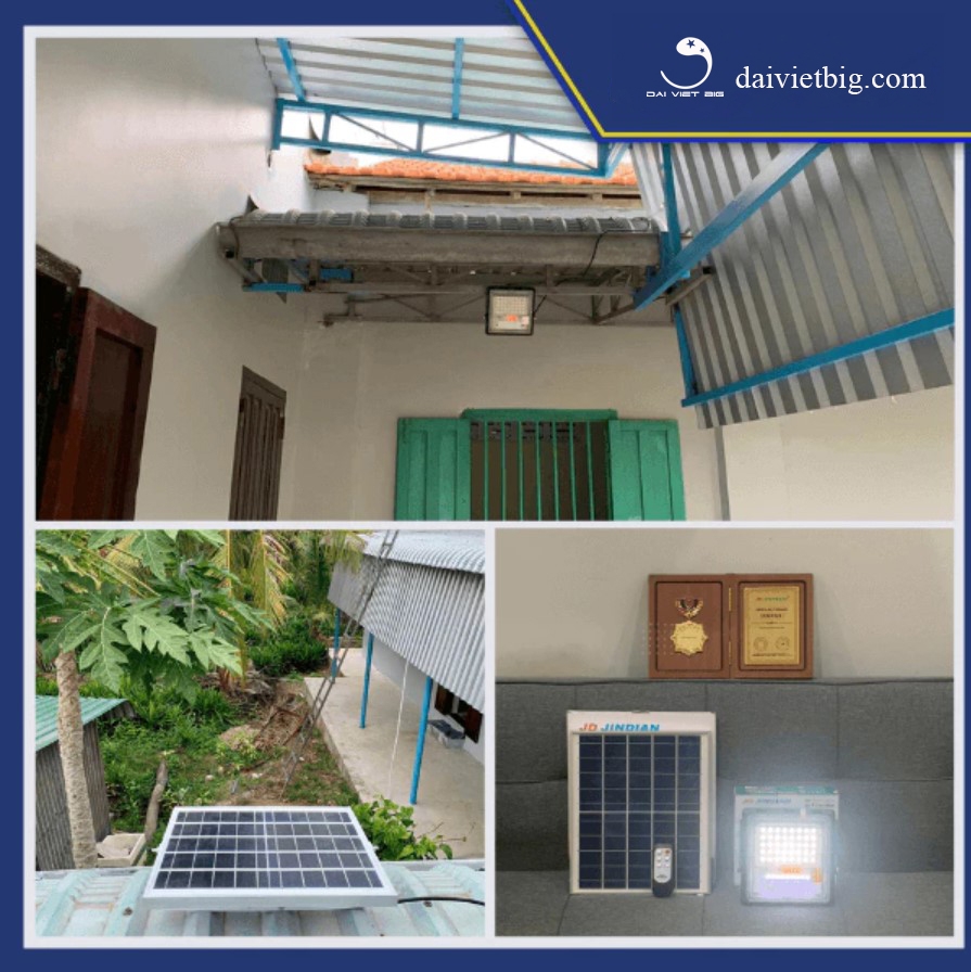 Đèn Năng Lượng Mặt Trời, Đèn Pha Chống Lóa Cao Cấp JinDian JD-740 Công Suất 40W - Mẫu Mới 2021- Khung Nhôm-BH 2 năm