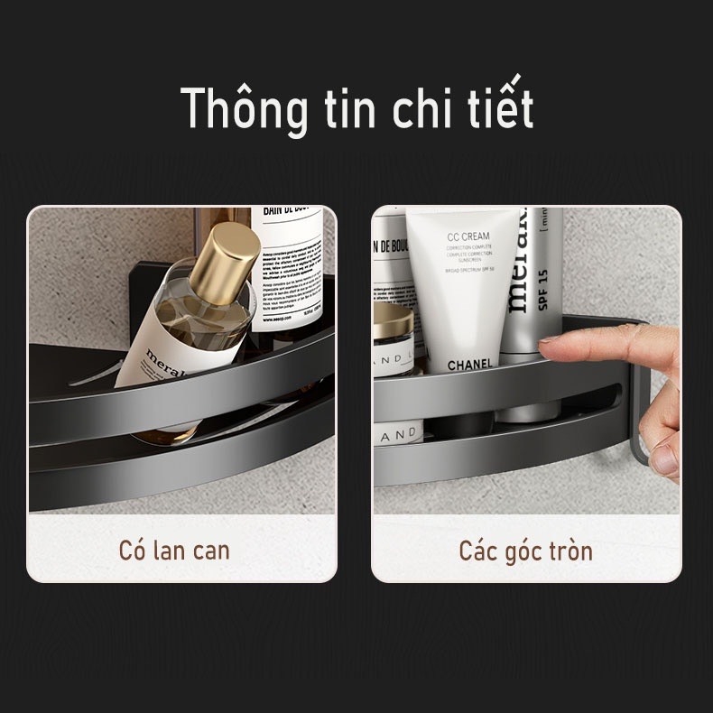 Kệ gắn góc tường ĐAIVIETBIG đựng đồ đa năng tiện lợi cho phòng tắm