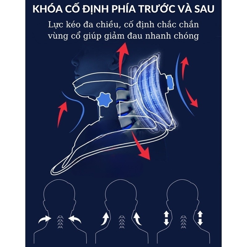 Đai Hơi Cổ - Đai Hơi Kéo Giãn Cột Sống Cổ, Định Hình Tư Thế Vùng Cổ, Phục Hồi Chức Năng Sau Chấn Thương, Hỗ Trợ Giảm Đau