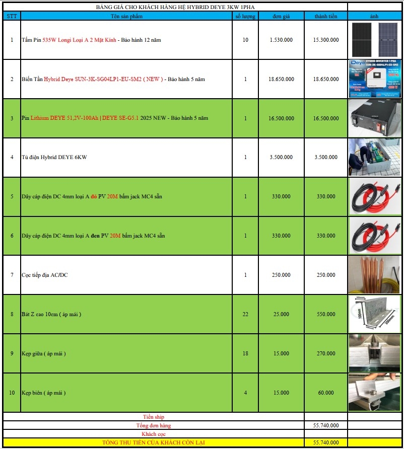 Biến tần Deye Hybrid Giá Sỉ Deye 3KW 5kW 6KW 8KW 12KW 16KW