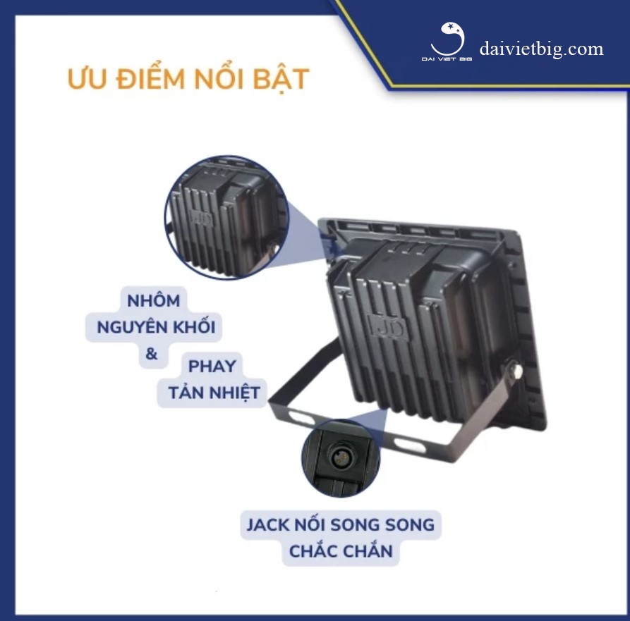 Đèn Năng Lượng Mặt Trời, Đèn Pha JinDian JD-8800L Công Suất 100W - Mẫu Mới 2020, Khung Nhôm, Chip Led 