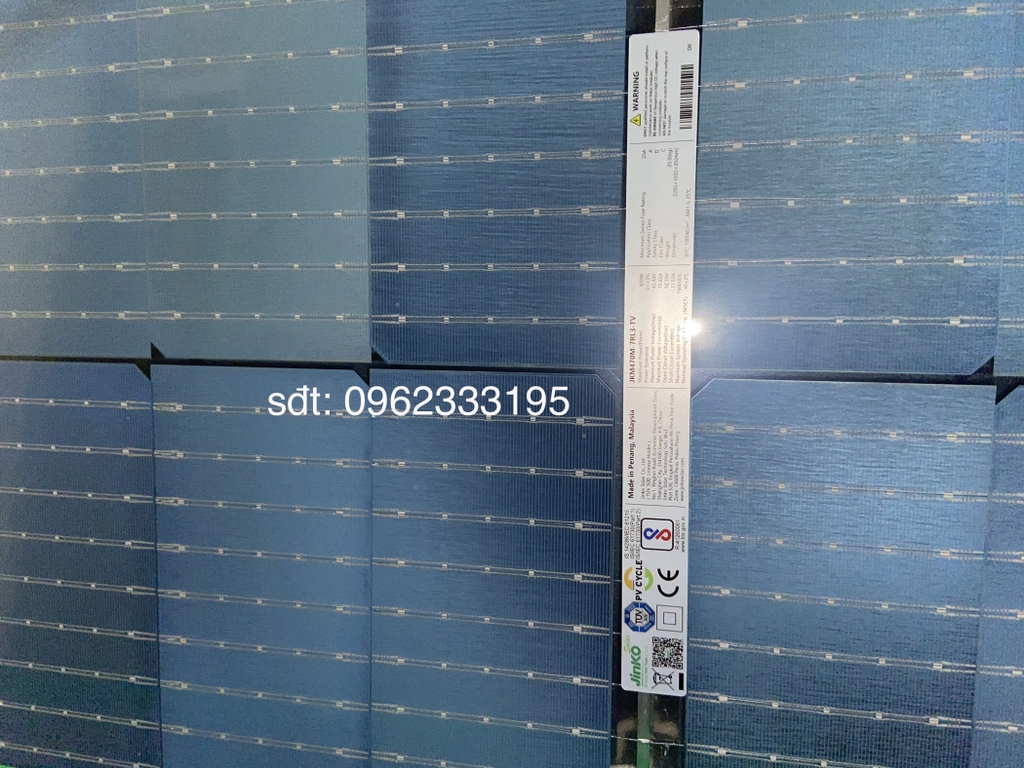 Tấm Pin Jinko 580W | Pin N-Type | Loại A 2 Mặt Kính | Bảo Hành 12 Năm