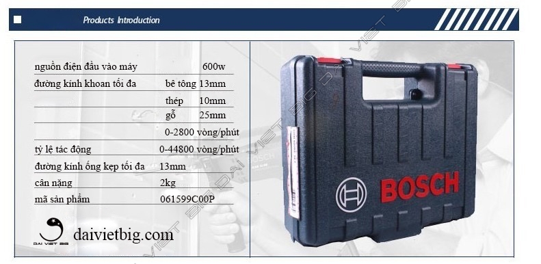 Máy khoan động lực GSB 600 (Bộ 100 món) 2025