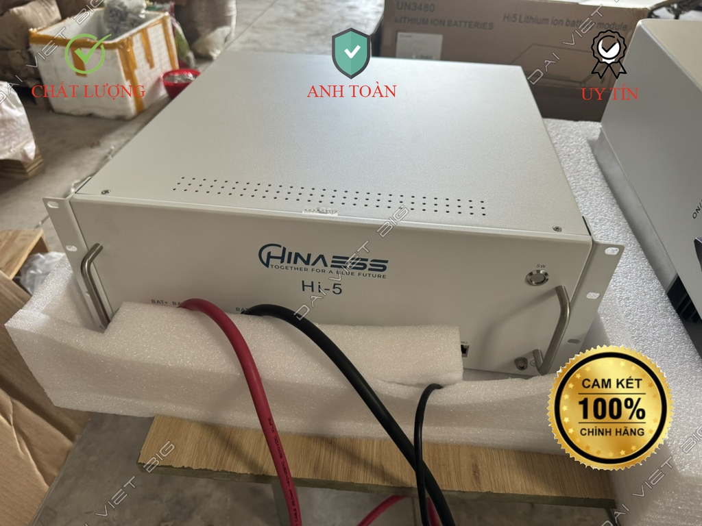 Pin Lithium Hinaess 51.2V-100Ah có giao tiếp bảo hành 10 năm với inverter luxpower