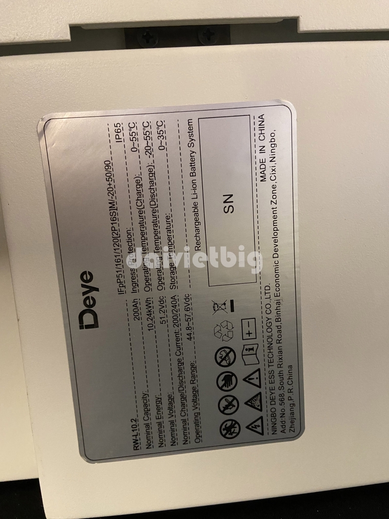 Pin Lithium Deye áp thấp RW-L10.2