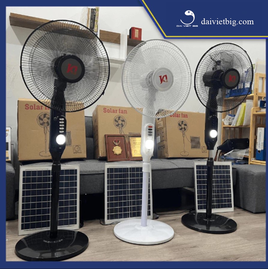Quạt Đứng Tích Điện Năng Lượng Mặt Trời Jindian [JD198L] 25w - Bảo hành 12 Tháng
