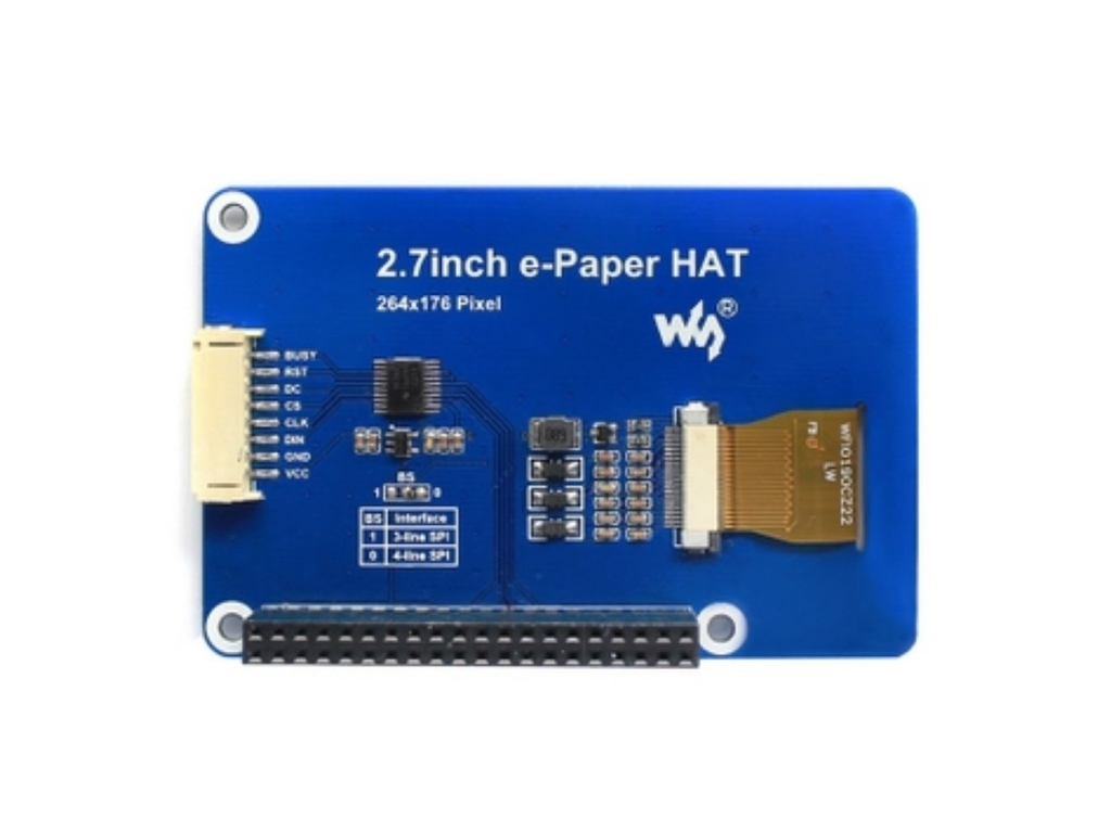 Màn Hình Waveshare 2.7 Inch E-Ink Display HAT For Raspberry Pi, Three-Color (B)