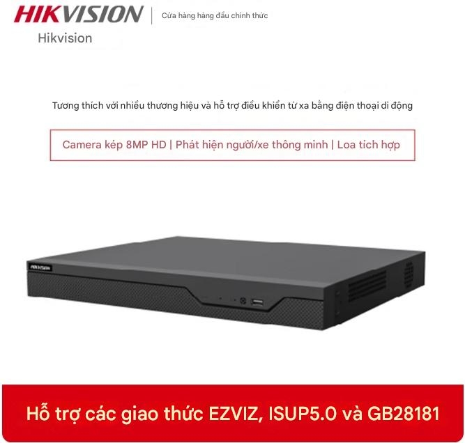Đầu ghi hình NVR mạng 4K độ nét cao, Bộ nhớ 1TB, hỗ trợ POE 8 camera Hikvision