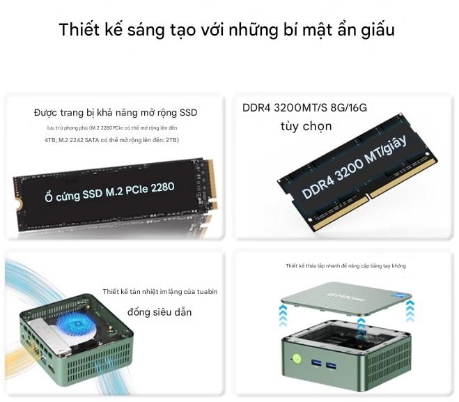 Mini PC GMK G3 PLUS – Gọn nhẹ, tiết kiệm không gian, hiệu quả tối đa