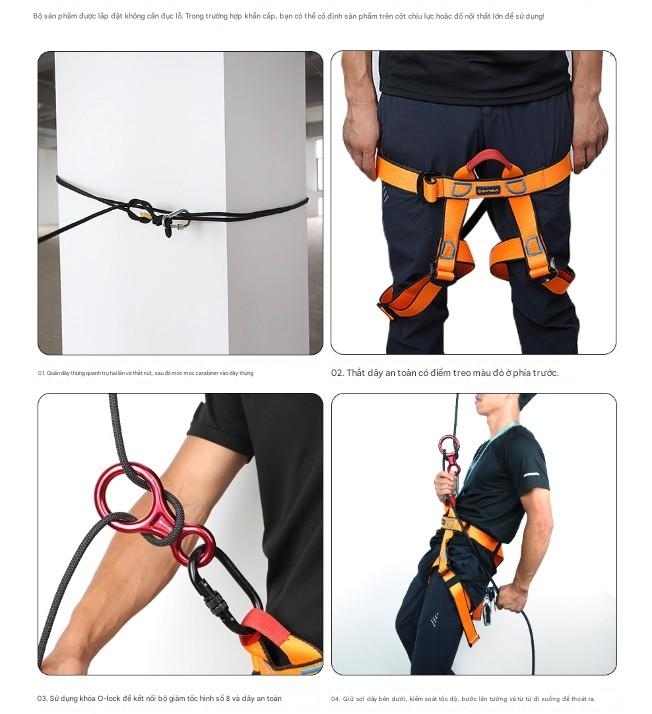 Dây cáp thép dày, dây thoát hiểm khẩn cấp, dây cứu hộ, thiết bị cứu sinh thoát hiểm nhà cao tầng, thang thoát hiểm nhà cao