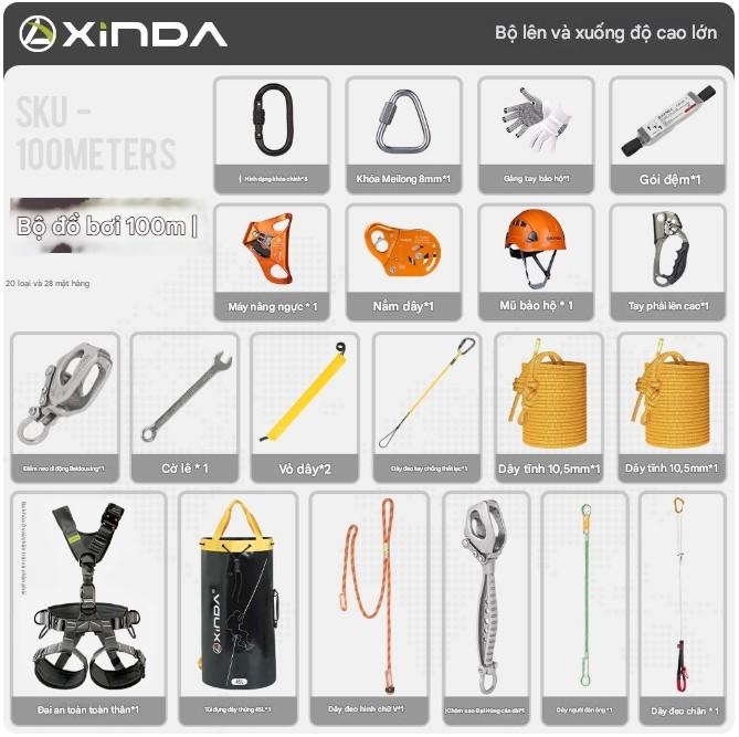 Bộ thiết bị làm việc trên không dây đôi lên xuống Xinda Beidouxing hoàn chỉnh cho việc lắp đặt điều hòa không khí