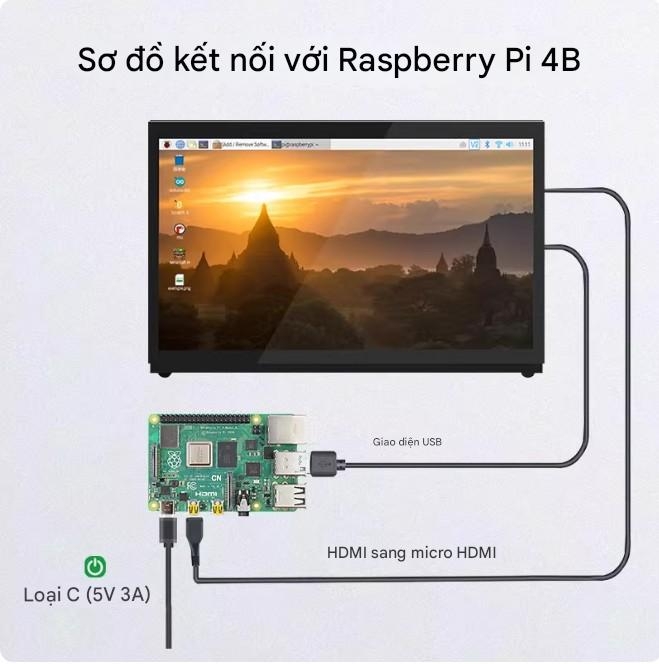 Màn hình LCD HD HDMI 7 inch Raspberry Pi 4B, màn hình cảm ứng điện dung Raspberry Pi JETSON NANO