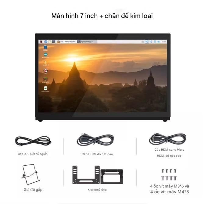 Màn hình LCD HD HDMI 7 inch Raspberry Pi 4B, màn hình cảm ứng điện dung Raspberry Pi JETSON NANO