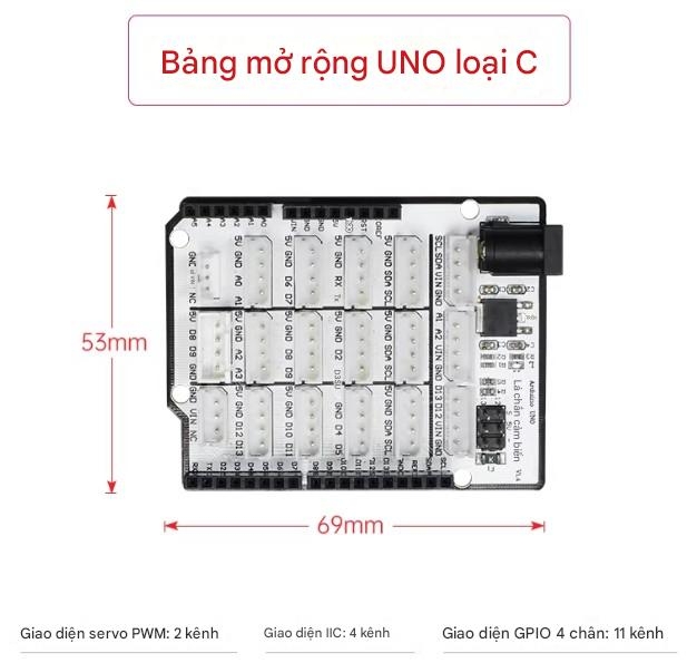 Bo mạch mở rộng đa chức năng Huaner Arduino UNO, bo mạch phát triển robot, xe hơi, Bluetooth, mạch điều khiển động cơ servo.