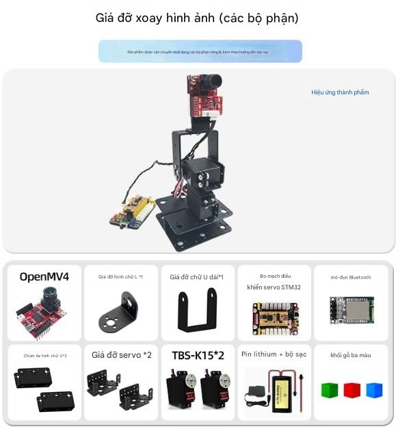 Mô-đun camera thị giác thông minh OpenMV4 H7Plus mã nguồn mở, theo dõi gimbal, cánh tay robot, lập trình Python.