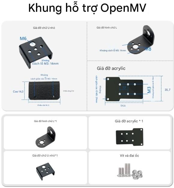 Mô-đun camera thị giác thông minh OpenMV4 H7Plus mã nguồn mở, theo dõi gimbal, cánh tay robot, lập trình Python.