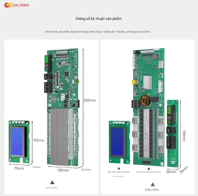 Bo mạch BMS bảo vệ pin lithium Dali 48V dùng cho hệ thống lưu trữ năng lượng gia đình, dùng cho pin lithium sắt photphat 100A/200A.