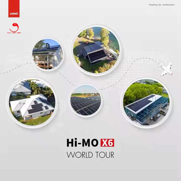 Tấm Pin mặt trời Longi 580W HiMO X6 1 MẶT KÍNH HIỆU SUẤT CAO 2025