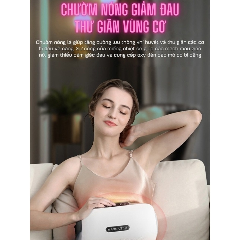 Máy massage bụng đa năng TQ109 Sạc Pin, tích hợp đá nóng himalaya giúp giảm mỡ bụng, chân đùi, an toàn cho người sử dụng