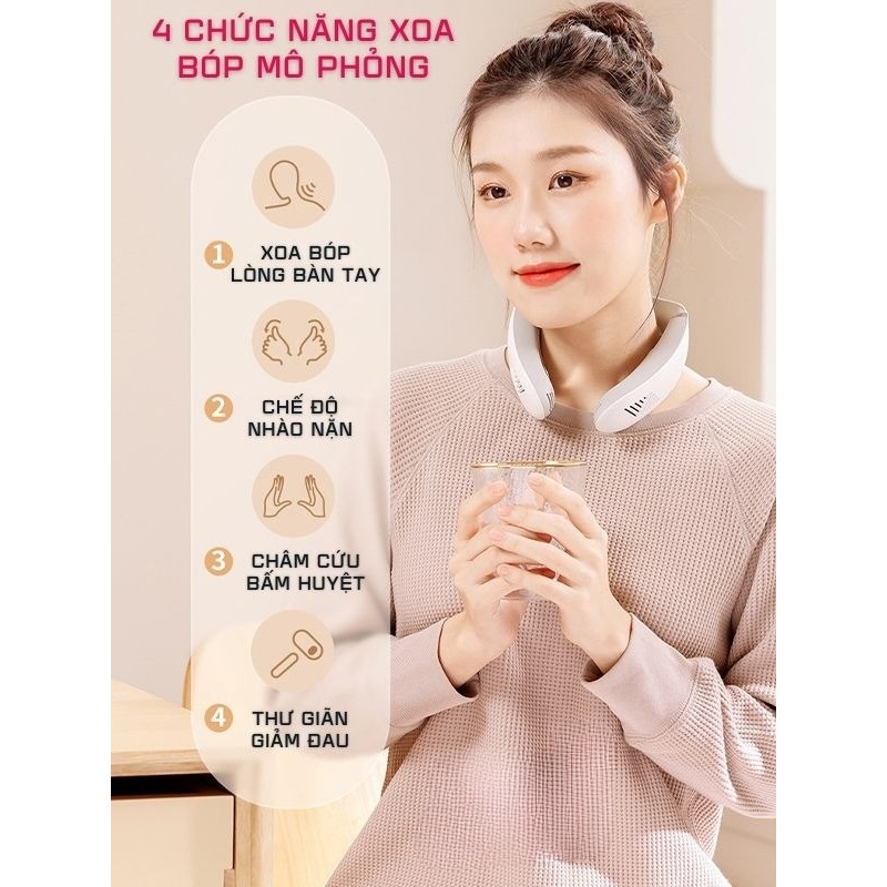 Máy massage vai cổ nóng lạnh SKV-CW1, thư giãn và khôi phục sức khỏe, giảm căng cứng cơ hiệu quả, sử dụng an toàn cho da