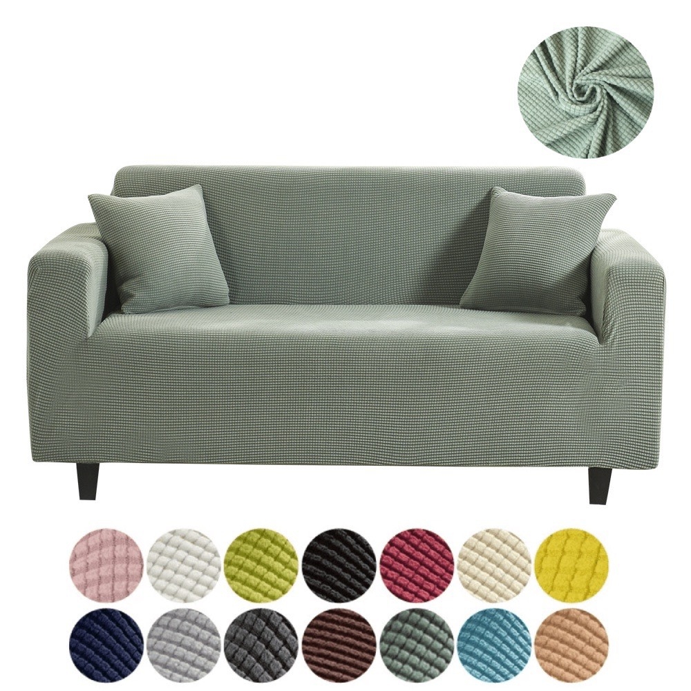 VẢI BỌC SOFA màu trơn nhung gân caro