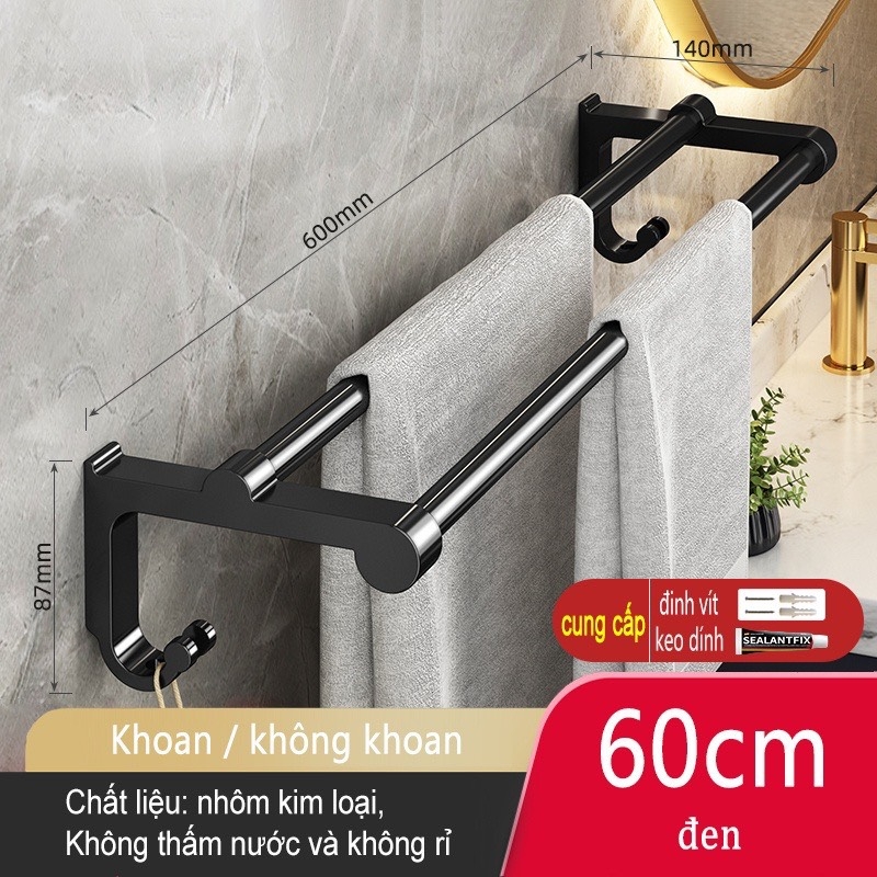 Giá treo khăn/ cọ trang điểm ĐAIVIETBIG gắn tường gấp gọn tiện lợi