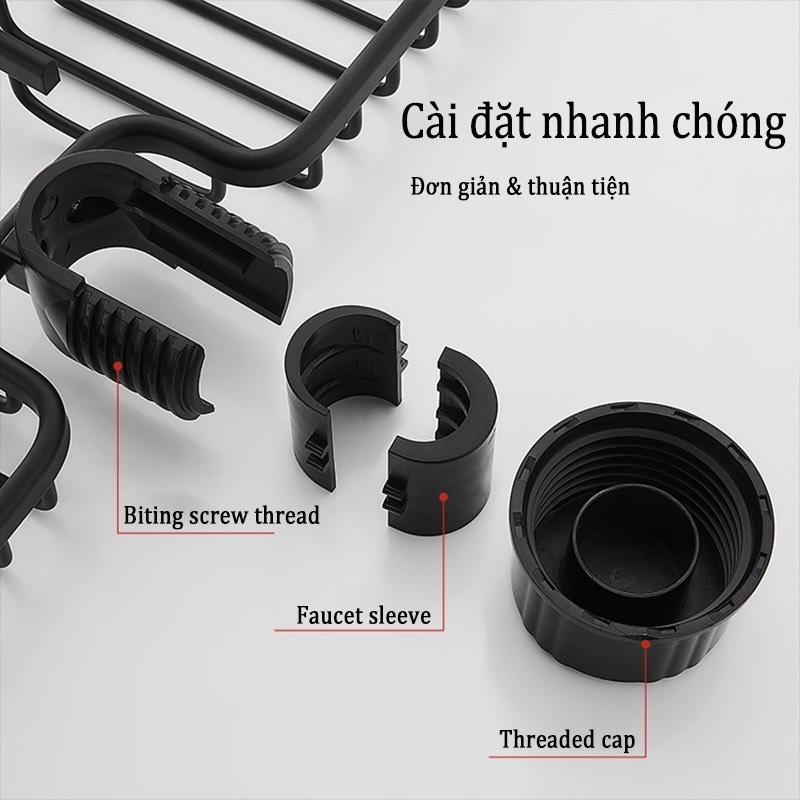 Giá đỡ ĐAIVIETBIG bằng nhôm gắn bồn rửa chén đựng đồ dùng tiện lợi cho nhà bếp