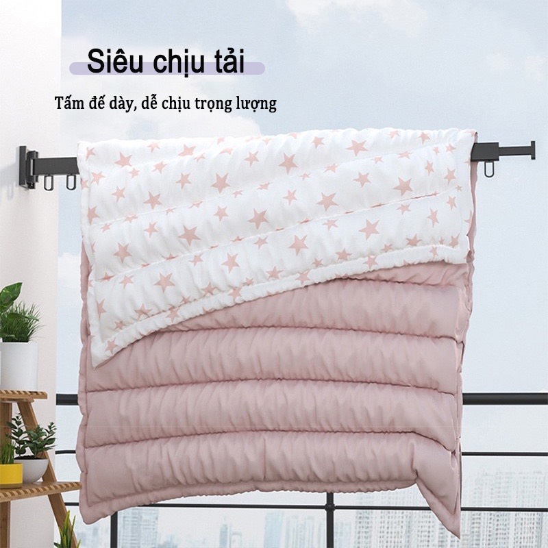 ĐAIVIETBIG Móc Phơi Đồ Vô Hình Gắn Tường Không Cần Khoan Có Thể Gấp Gọn