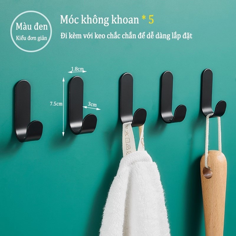 Móc treo đồ gắn tườn bằng kim loại 3m không cần khoan tiện dụng đa năng