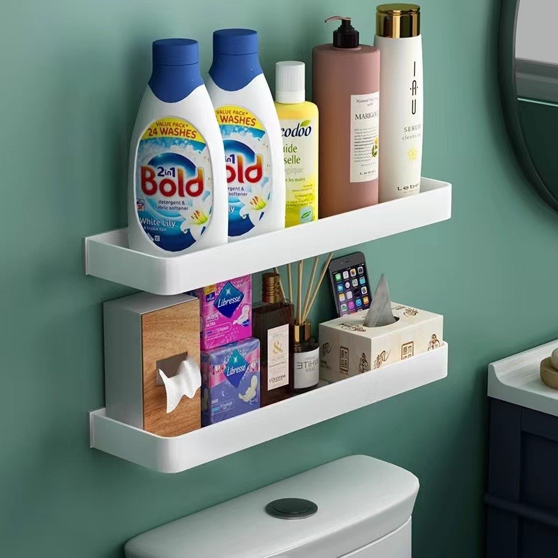 Kệ đựng đồ dùng treo tường gắn phòng tắm không cần lắp khoan lỗ tiện lợi