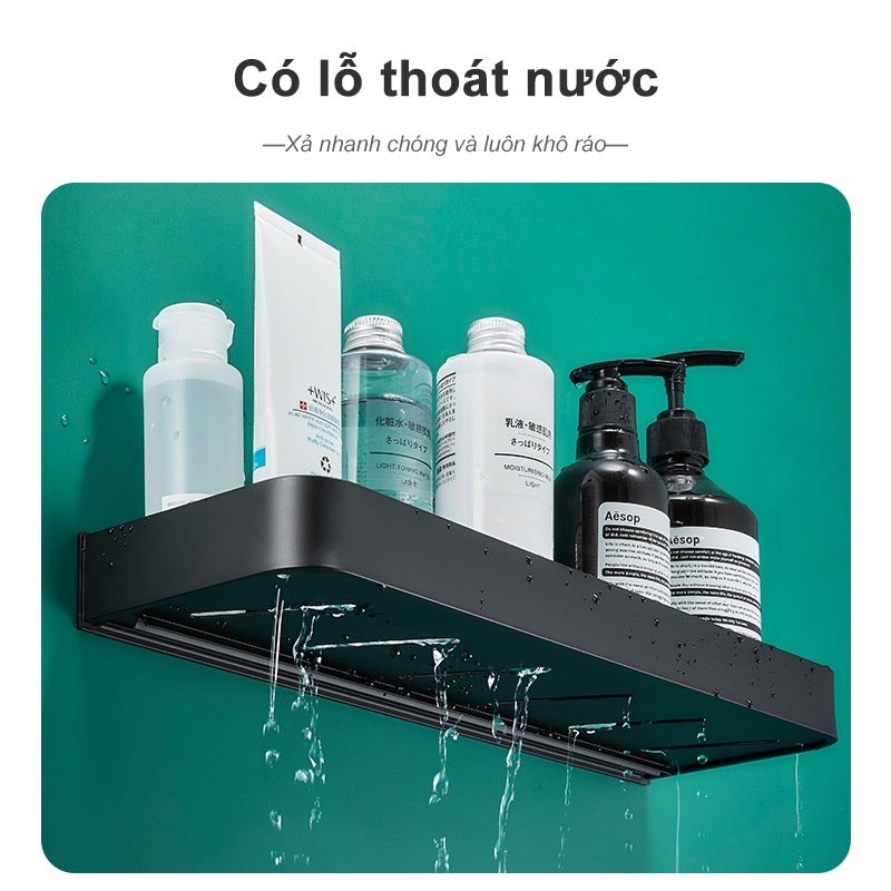 Kệ đựng đồ dùng treo tường gắn phòng tắm không cần lắp khoan lỗ tiện lợi
