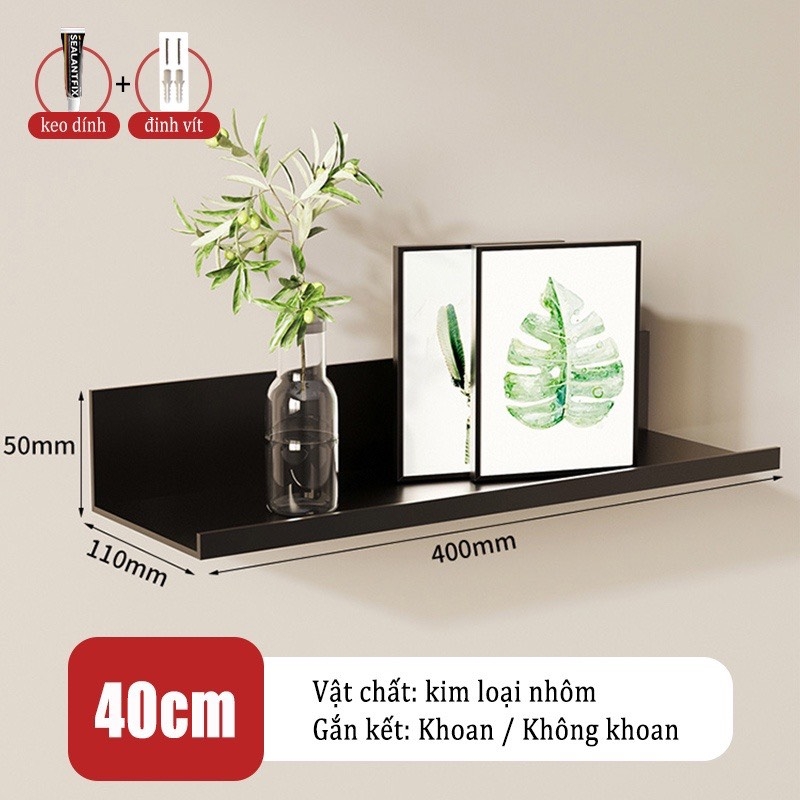 Kệ đựng đồ dùng gắn tường không cần khoan tiện dụng cho phòng khách/ phòng ngủ