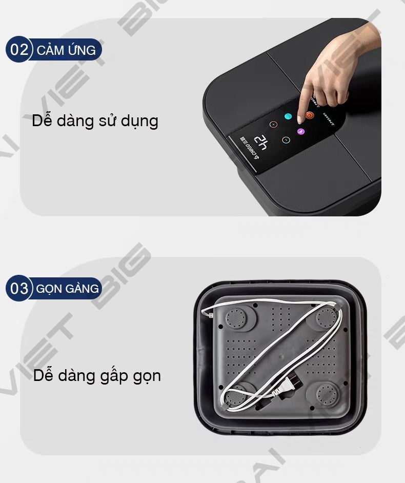 Máy ngâm chân massage Chigo, chân gấp gọn tự động làm nóng An Toàn