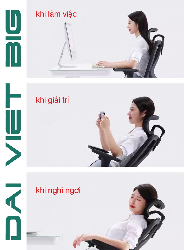 Ghế công thái học ergonomic Sihoo M57 / M57B (có gác chân) bảo hành 3 năm